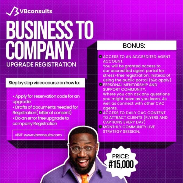 Business to Company Upgrade Registration